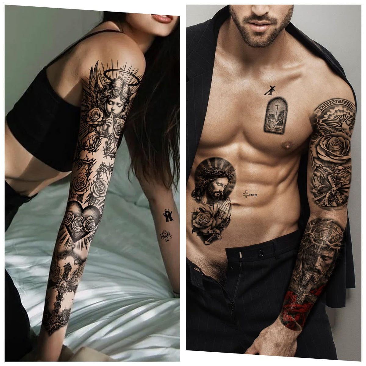 Jesus Christ imagery by Yazhiji tattoos adds meaningful expression