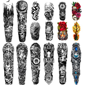 Yazhiji extra-large full-arm sleeve temporary tattoo for bold arm coverage.