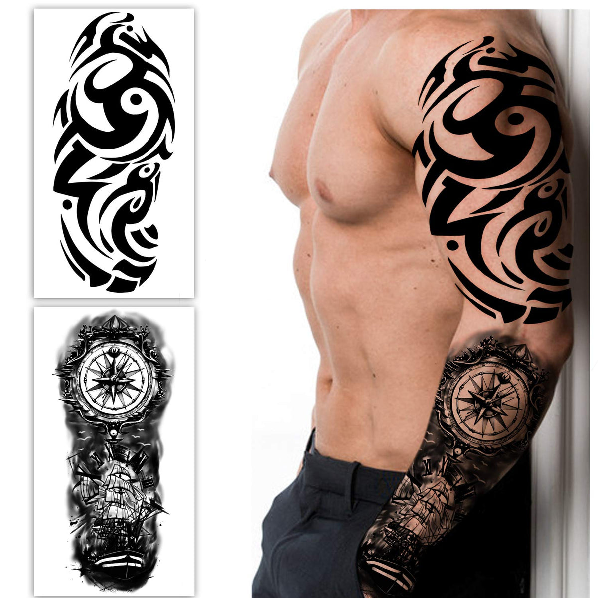 Yazhiji realistic-looking fake tattoo sleeve for convincing temporary ink.