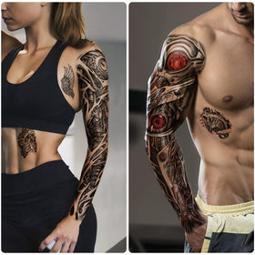 Yazhiji realistic mechanical tattoo sticker enhances bold detail without long-term commitment.