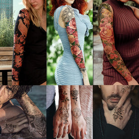 Yazhiji realistic-sleeve-effect tattoo creates a believable arm tattoo illusion.