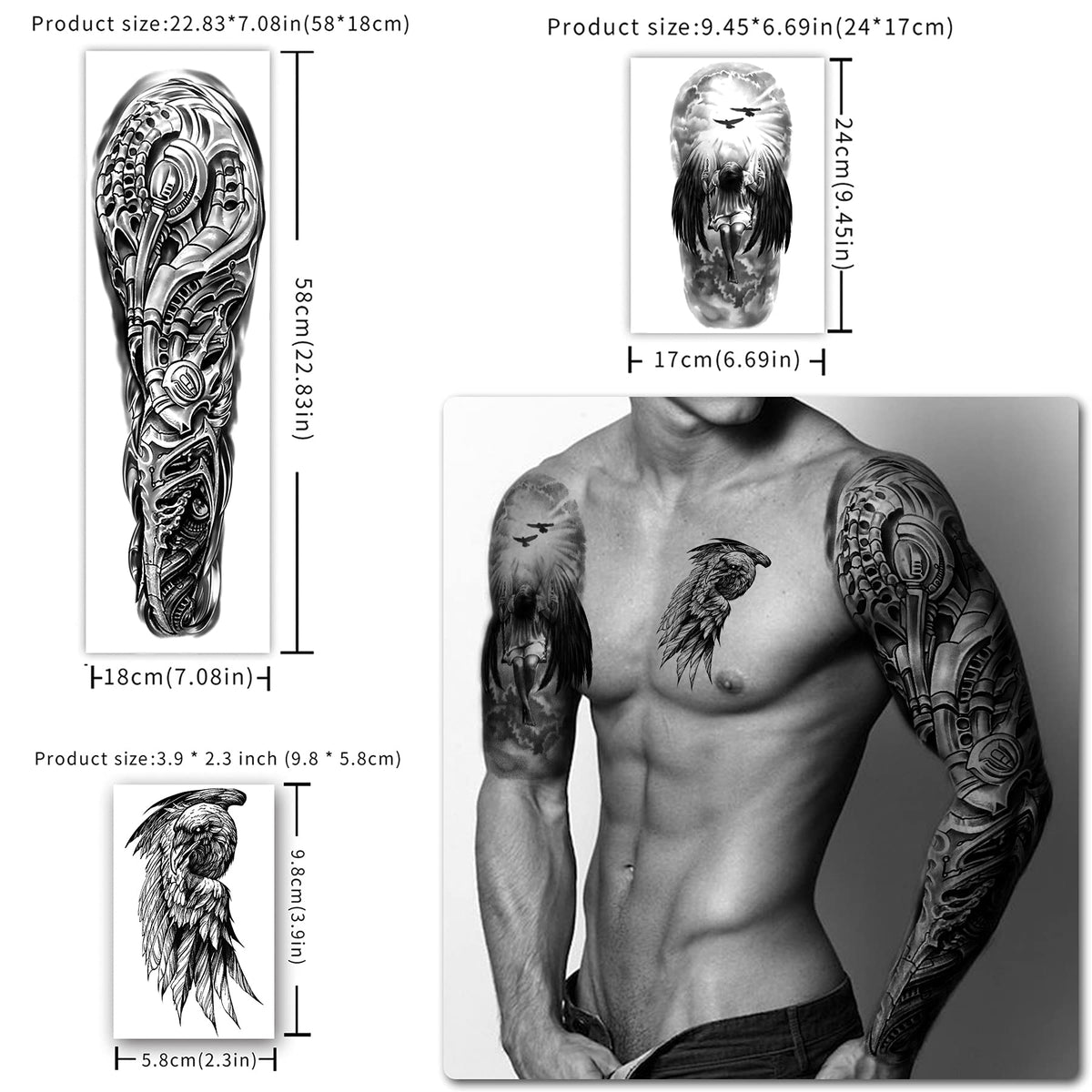 Yazhiji waterproof fake tattoo sleeve for long-lasting body art.