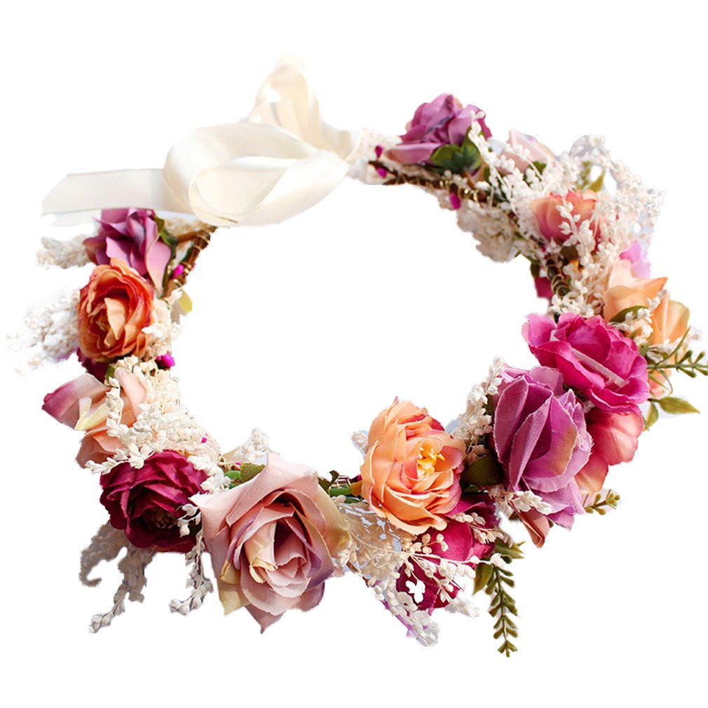YAZILIND adjustable flower headband with soft silk flowers for natural-looking wear.