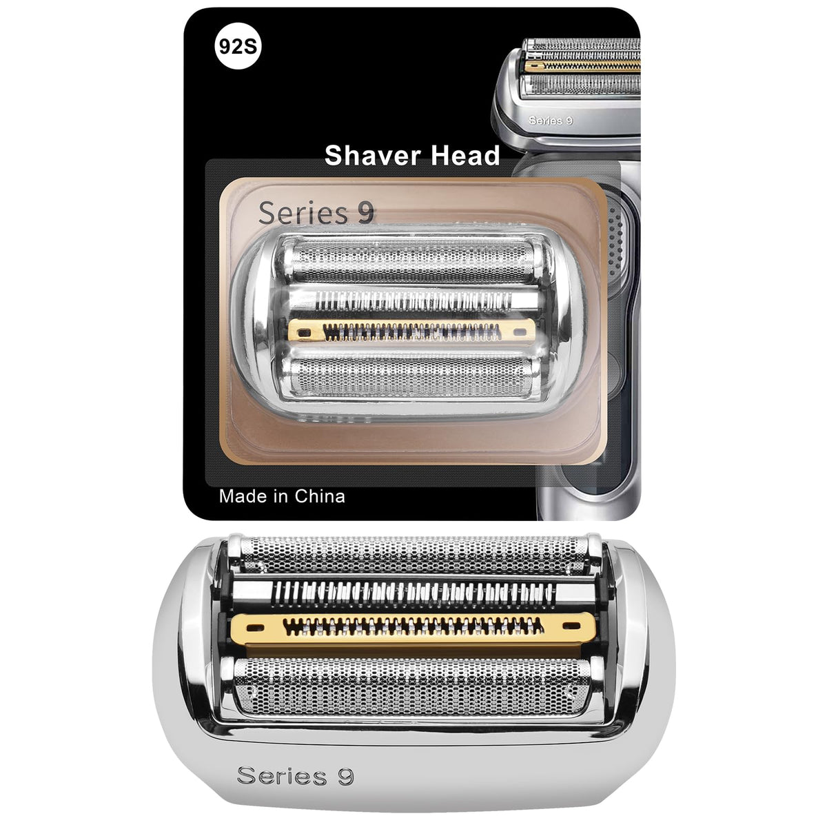 YAZIYIR 92S replacement head close-up with hypoallergenic foil for gentle shave