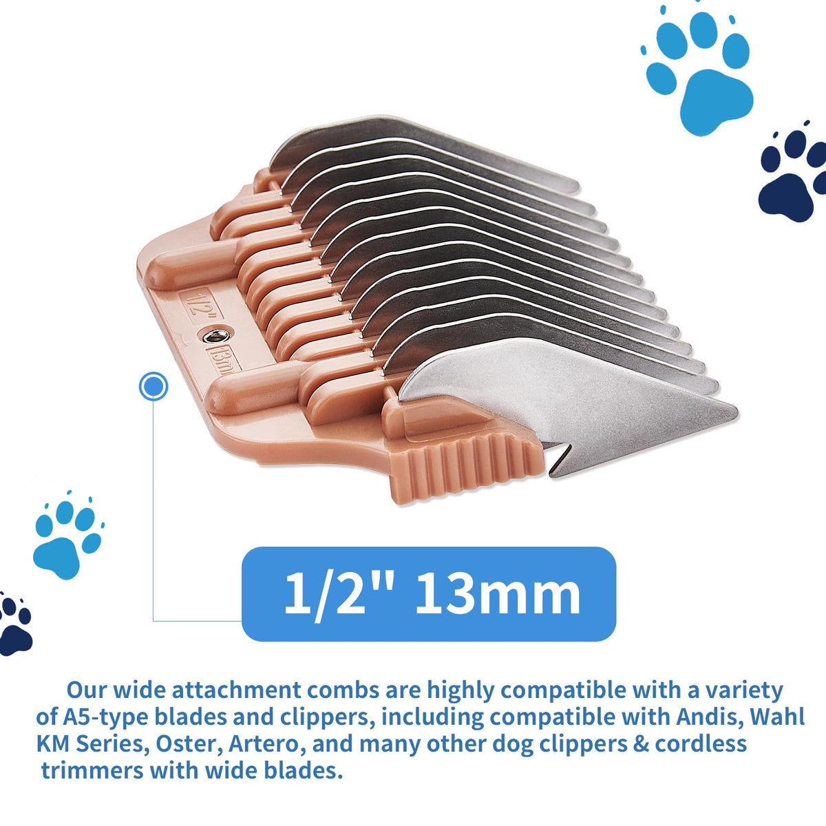 YAZIYIR 13mm guard fits Andis, Conair and Wahl for versatile grooming.