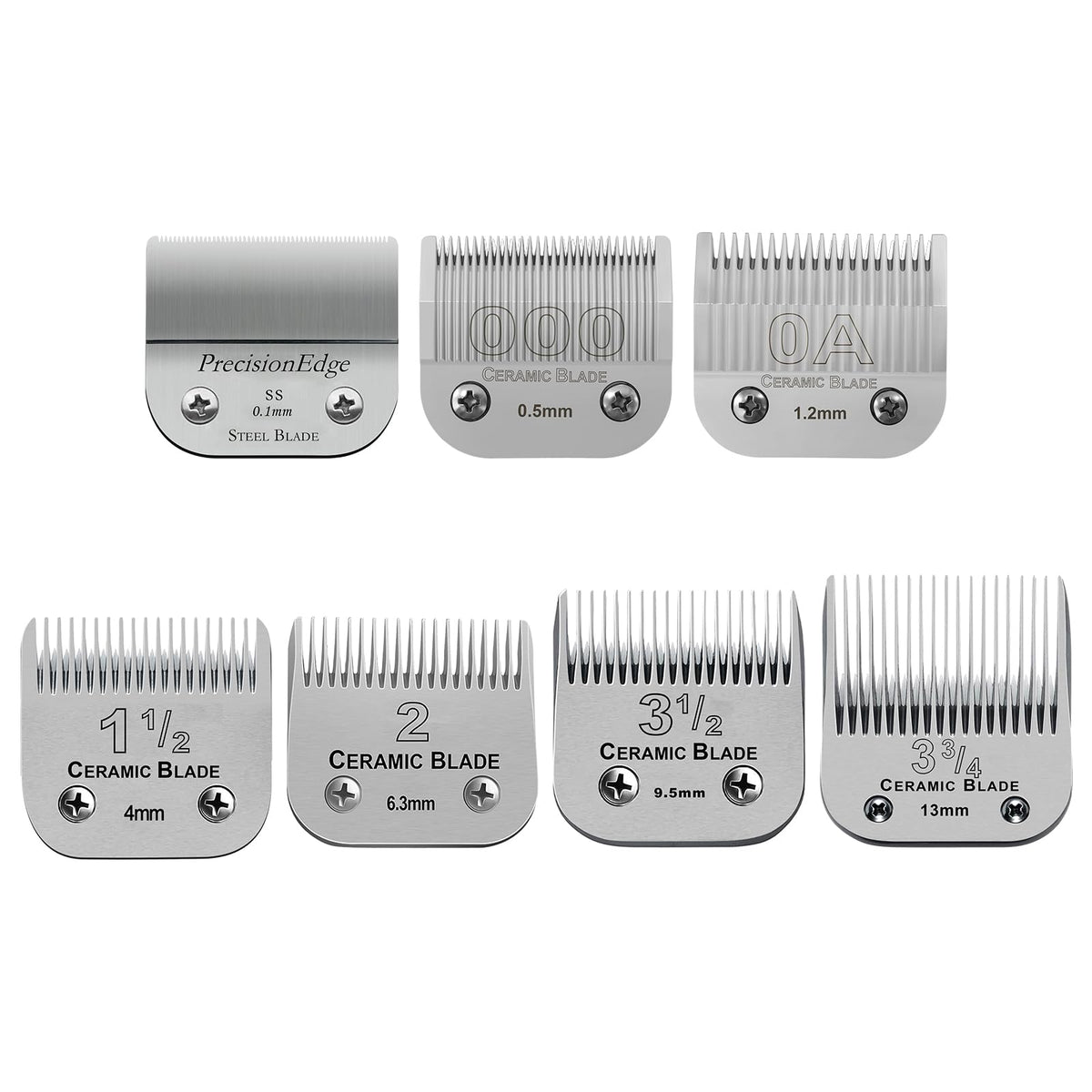 YAZIYIR detachable blades pack front view for versatile barbering across clipper sizes
