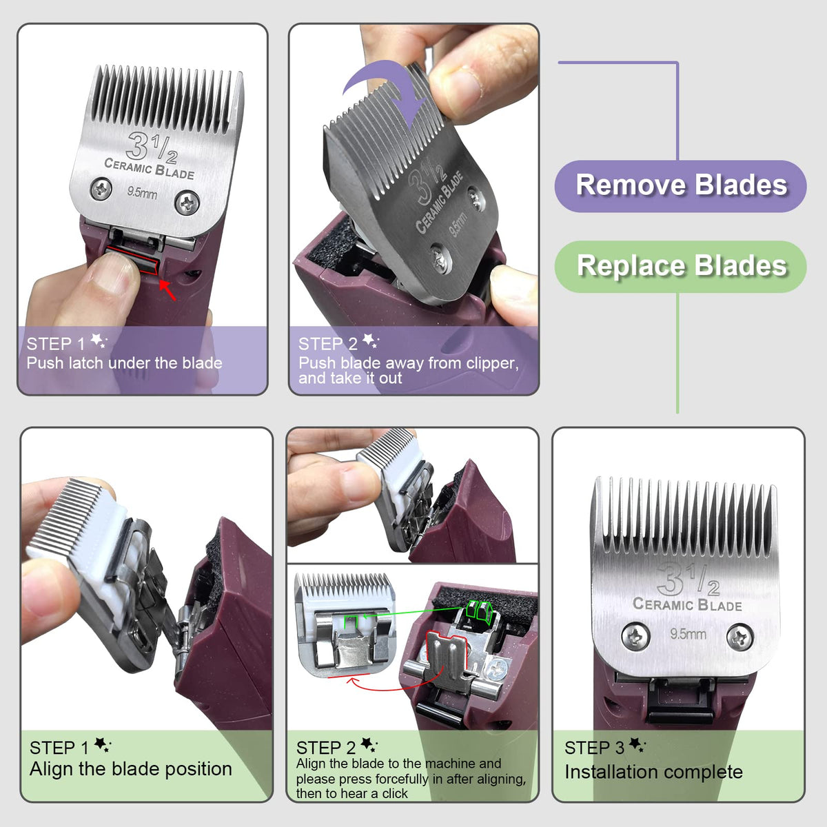 YAZIYIR detachable blades size range from 0.5 mm to 13 mm for varied finishes