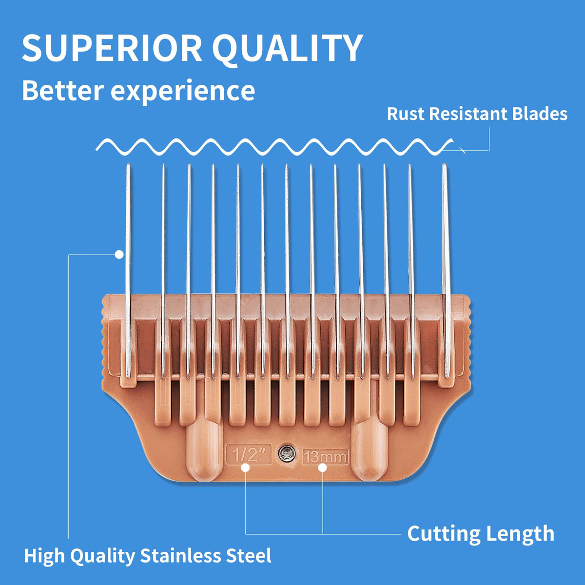 YAZIYIR 13mm guard with snap-on attachment for quick grooming setup.
