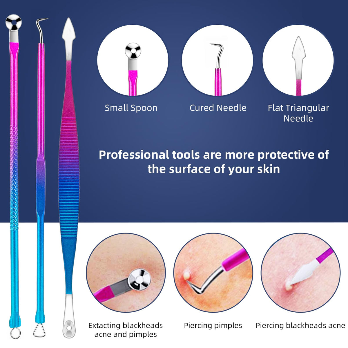 Ybaoo anti-slip handle design tools give controlled pressure for gentle extractions.