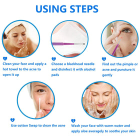 Ybaoo clean sanitized tool set for skin helps reduce contamination during extractions.