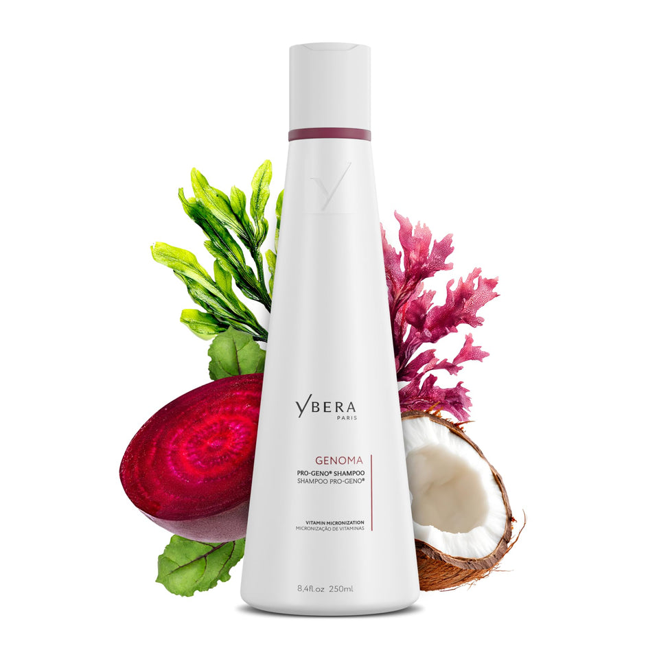 Ybera Genoma Pro-Geno Shampoo bottle for bond repair on damaged hair
