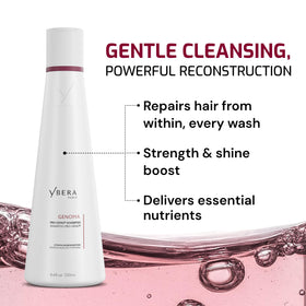 Lather from Ybera Genoma Pro-Geno Shampoo showing moisturizing cleansing