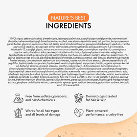 Creamy keratin-rich texture spread through hair strands