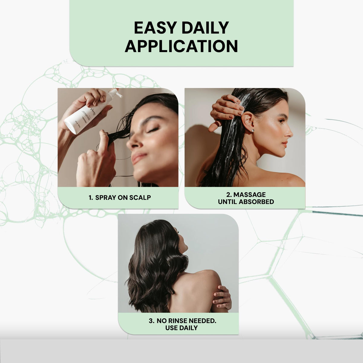 YBERA PARIS VELLO Serum woman-applying demonstrates daily routine fit.