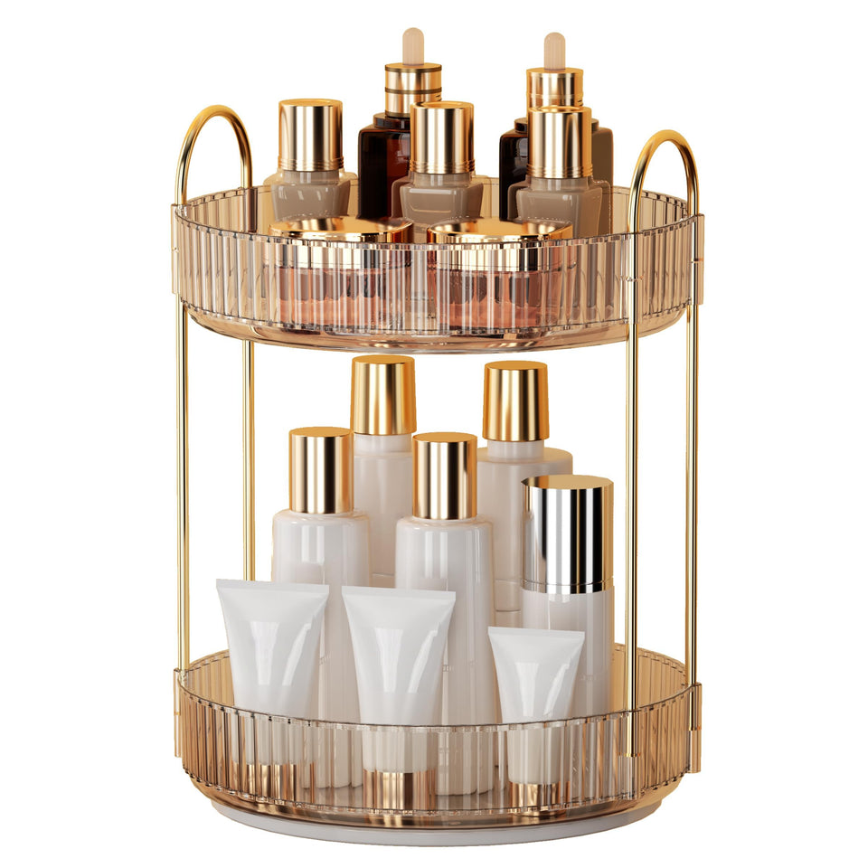 YCIA&DONE 360-degree rotating organizer front view for easy cosmetics access