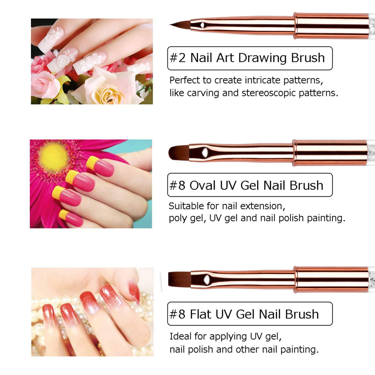Ycyan liner brushes 7 mm and 15 mm for clean lines
