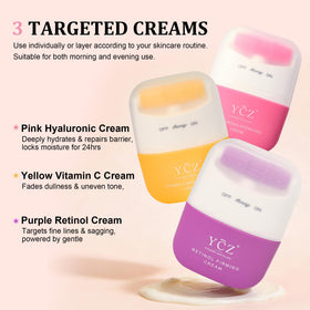 Ycz 3-in-1 neck firming cream roller in use on neck and jawline