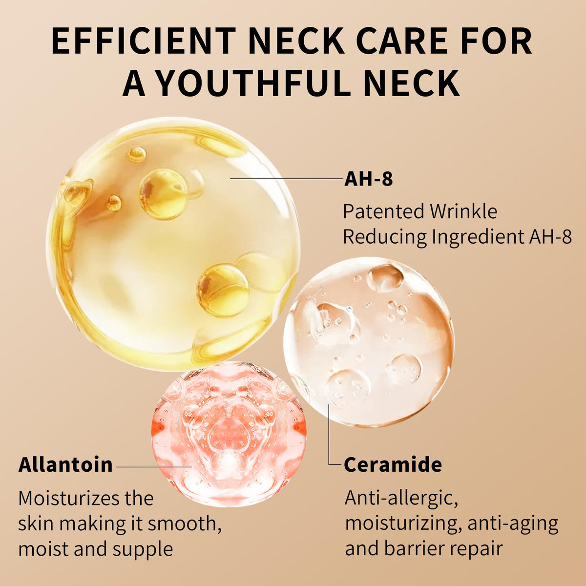 Ycz AH-8 neck and chest firming in use on skin.