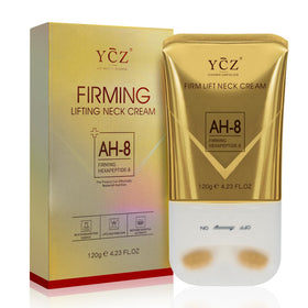 Ycz AH-8 neck firming cream bottle closeup for at-home contouring.