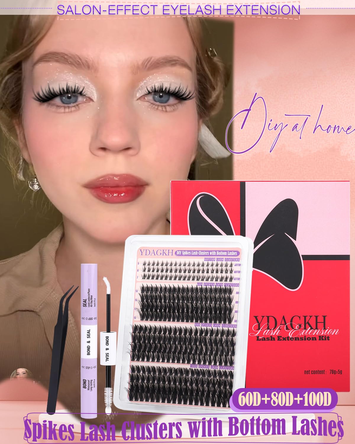 Bottom lashes included for a balanced, complete lash look.