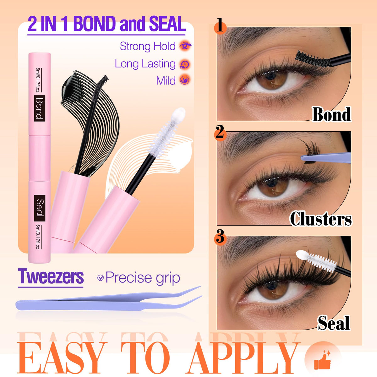 YDAGKH Cat Eye Perfection Clusters: customize a winged look with varying lengths.