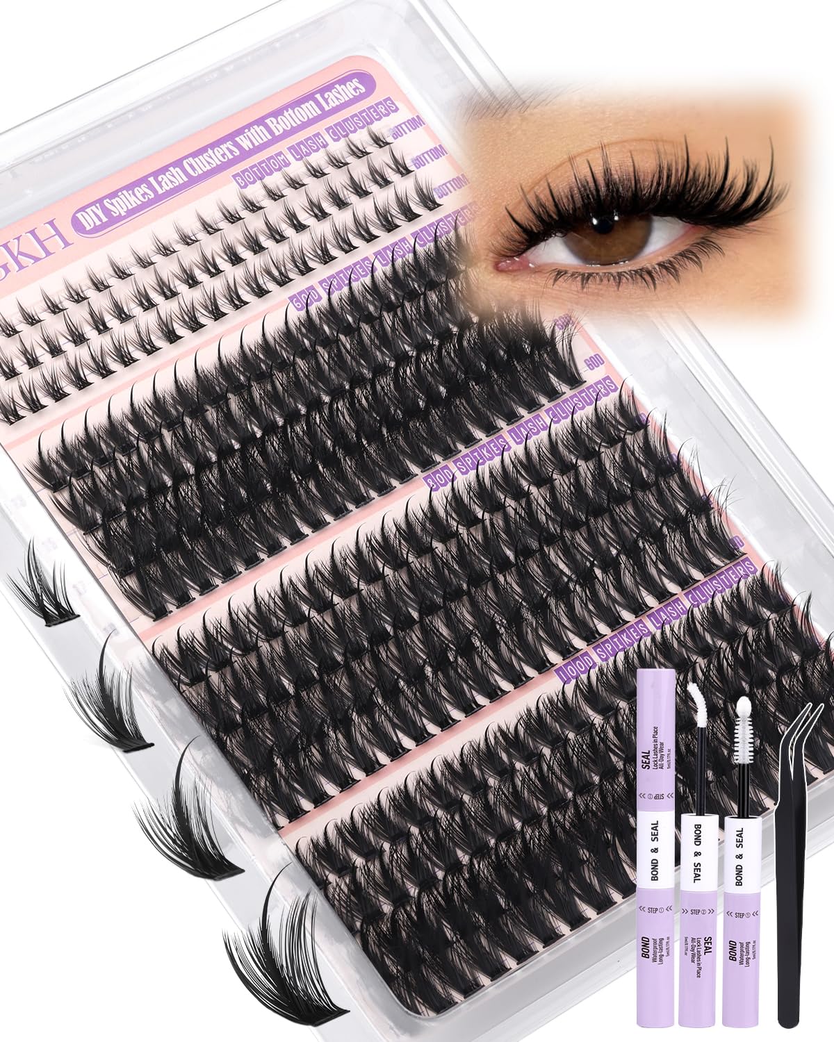 YDAGKH D-curly fluff lash kit with bottom lashes for 360 degree drama.