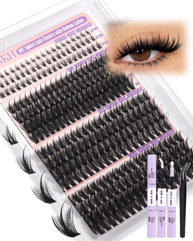 YDAGKH D-curly fluff lash kit with bottom lashes for 360 degree drama.