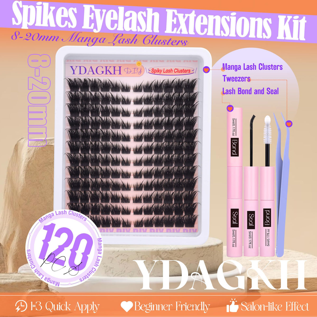YDAGKH Fox Eye Lift Clusters: elongate outer corners for a feline, dramatic silhouette.