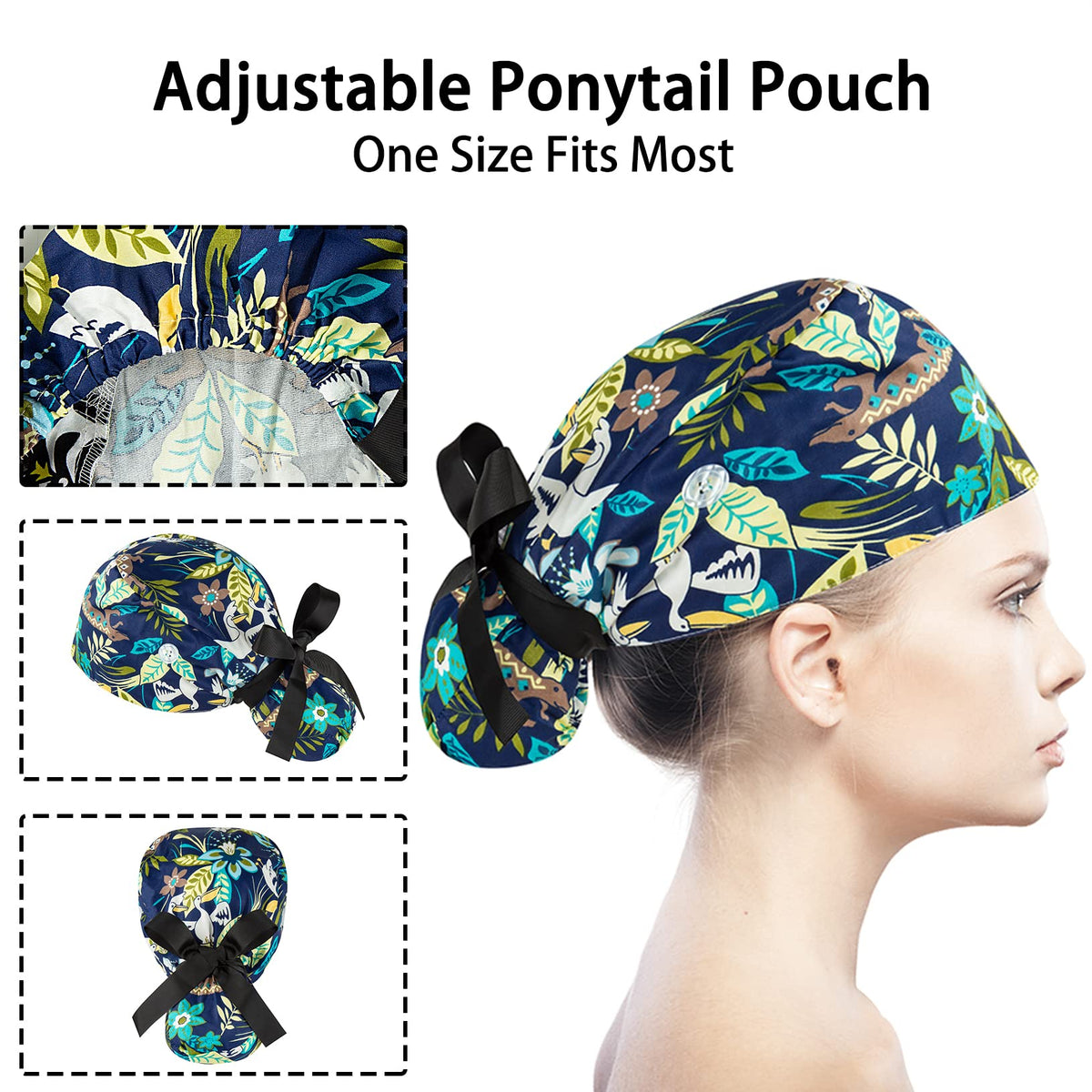 YEAJOIN bouffant scrub cap offers a neat, professional appearance and comfort