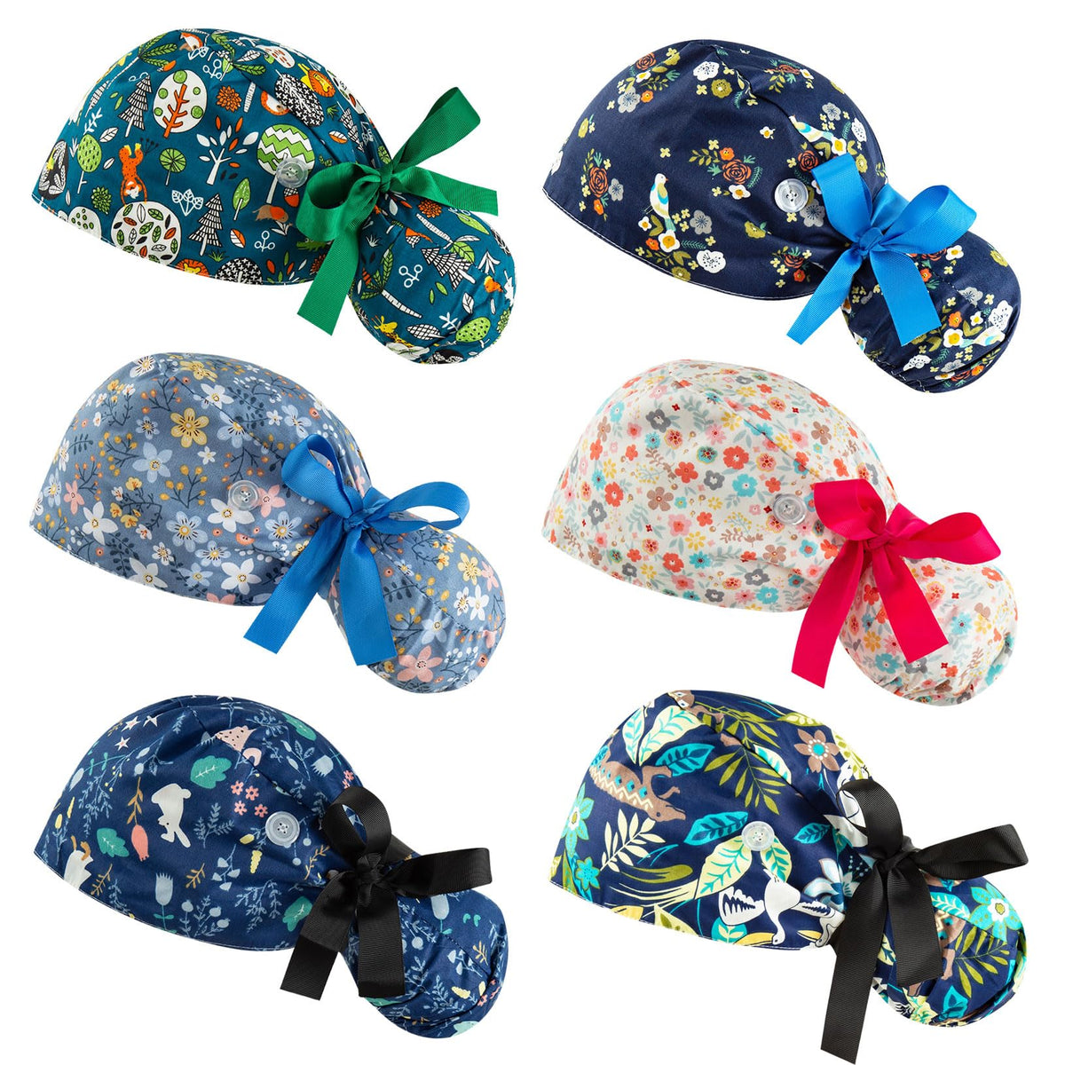 YEAJOIN scrub cap with semi-open design and adjustable fit for many head sizes