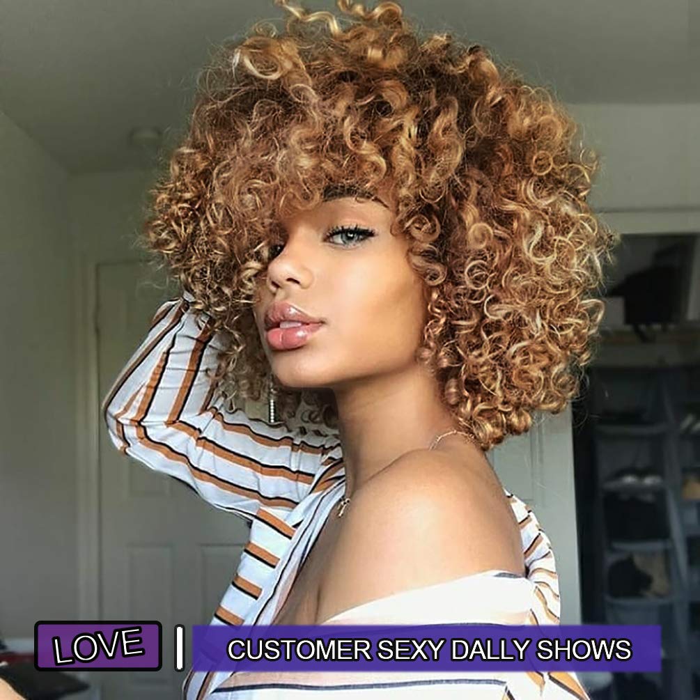 YEAME Curly Wig close-up highlighting textured curls and soft fibers