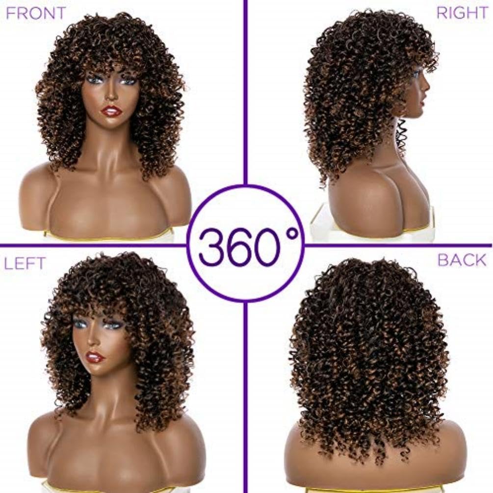YEAME Curly Wig worn by model in ombre style for daily wear