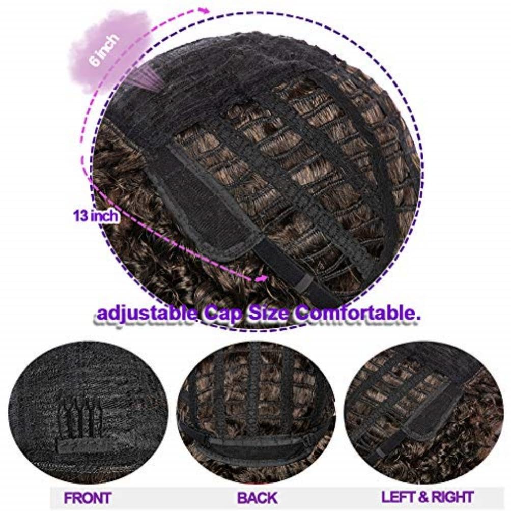 YEAME curly wig texture close up reveals heat resistant synthetic fiber