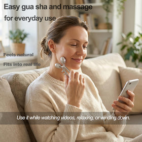 Yeamon three-step lymphatic routine guide to balance de-puffing and fluid flow.