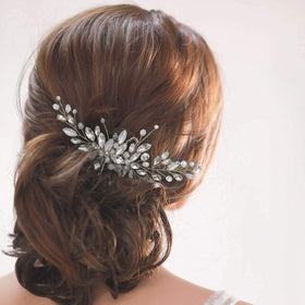 Yean hair clip featuring opal crystals for subtle shine.