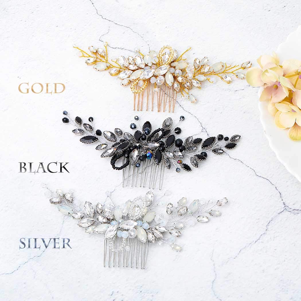 Yean hair comb with glass bead loops adds subtle sparkle to any hairstyle.