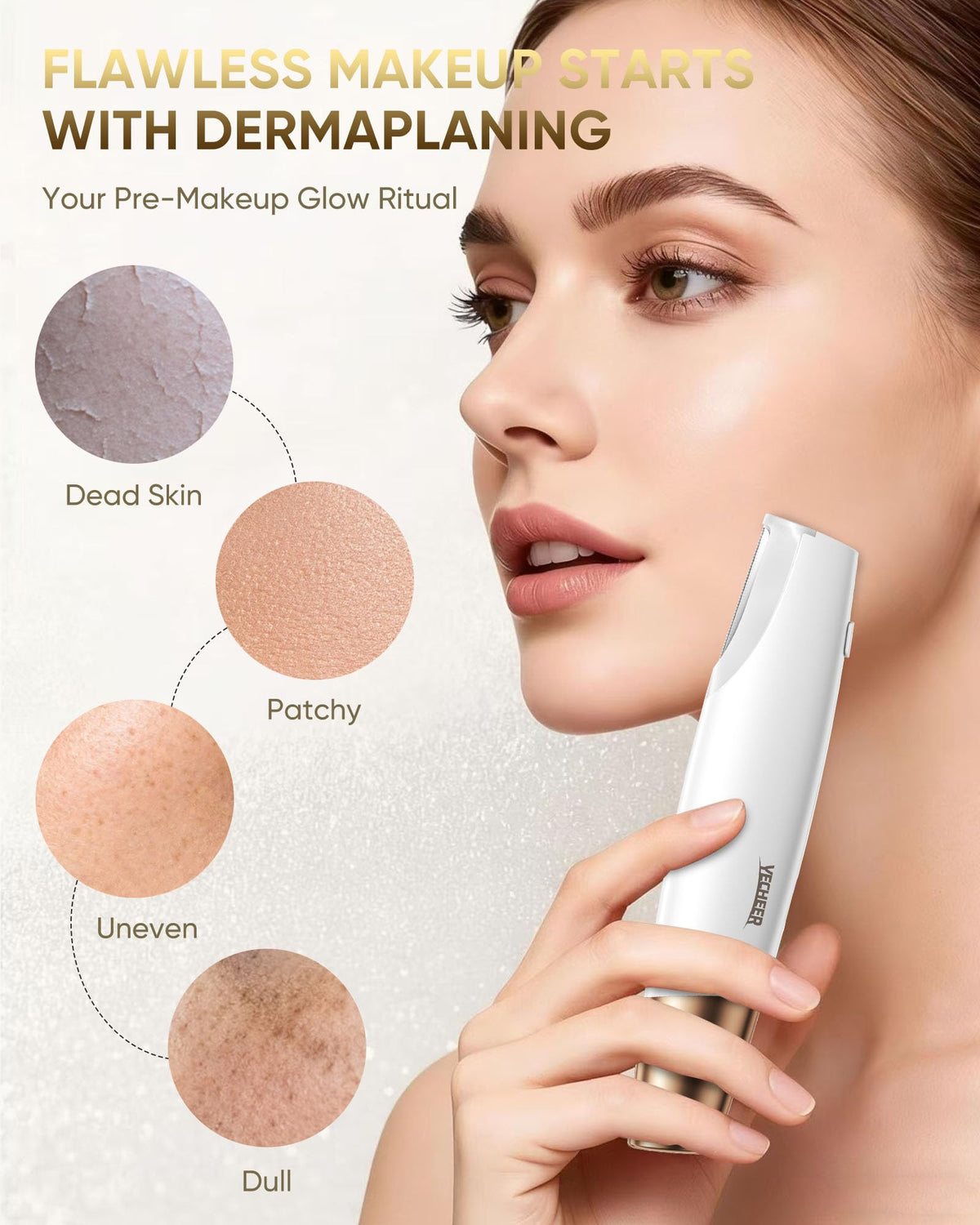 Rechargeable YeCheer Dermaplane Razor battery lasts up to 30 days per charge.