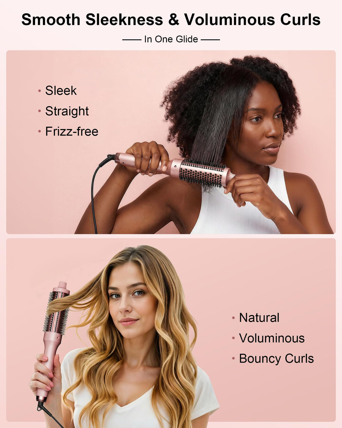 YeCheer Thermal Brush showing dual ionic outlets for frizz control