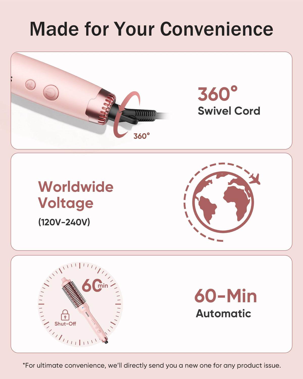 YeCheer Thermal Brush in action for easy glide and styling