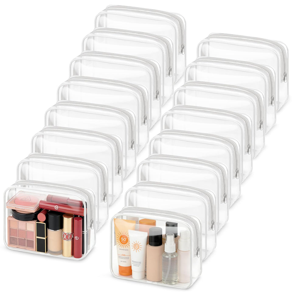 YedsIntu clear makeup bags front view for quick, visible organization.