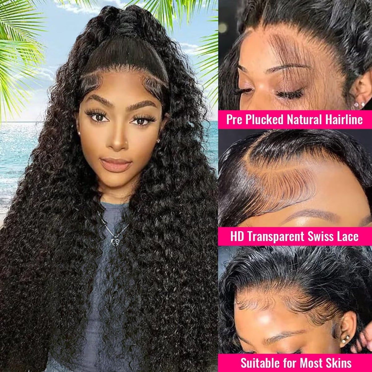 Yeeaak Huma Hair 13x6 lace frontal highlights natural parting.