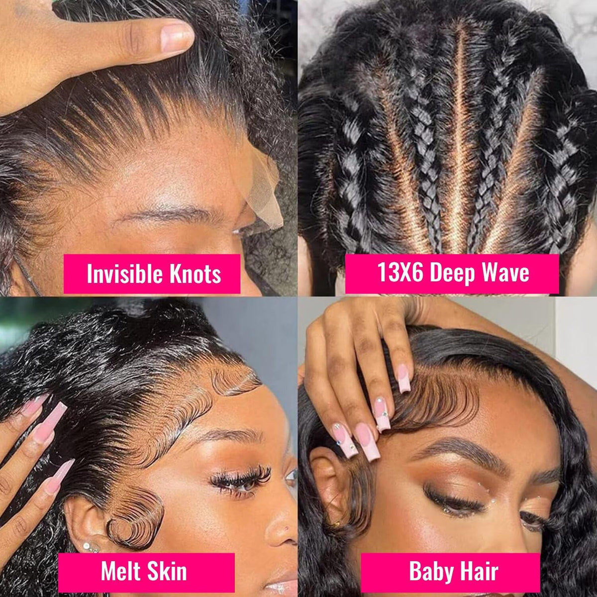 Yeeaak wet and wavy glueless wig for easy, secure wear.
