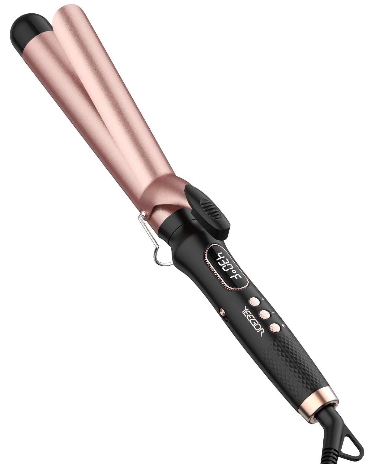 YEEGOR curling iron with 1 1/4 inch barrel for flowing long hair waves