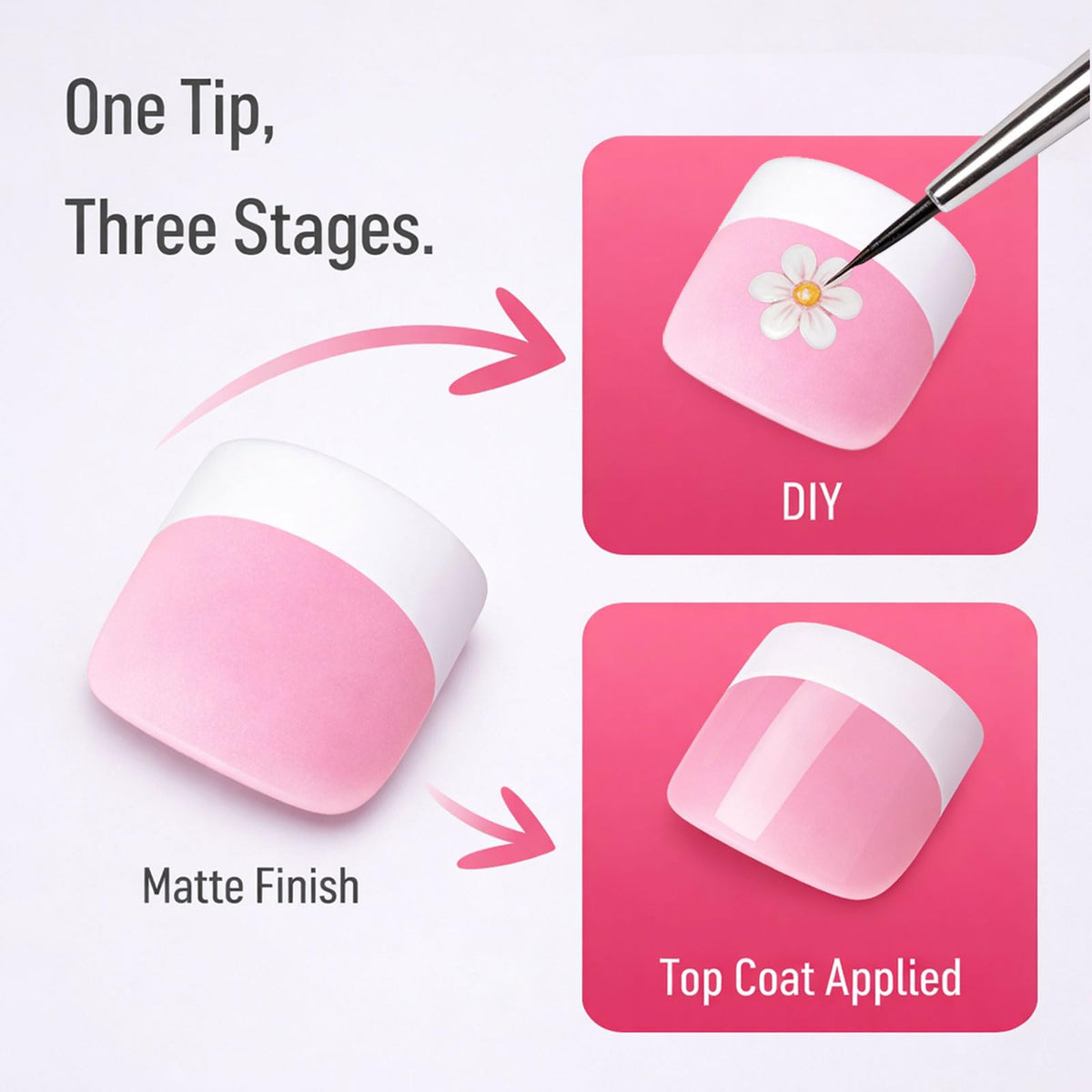 YeeLam natural-fit soft gel toenails provide a lightweight, natural pink finish.
