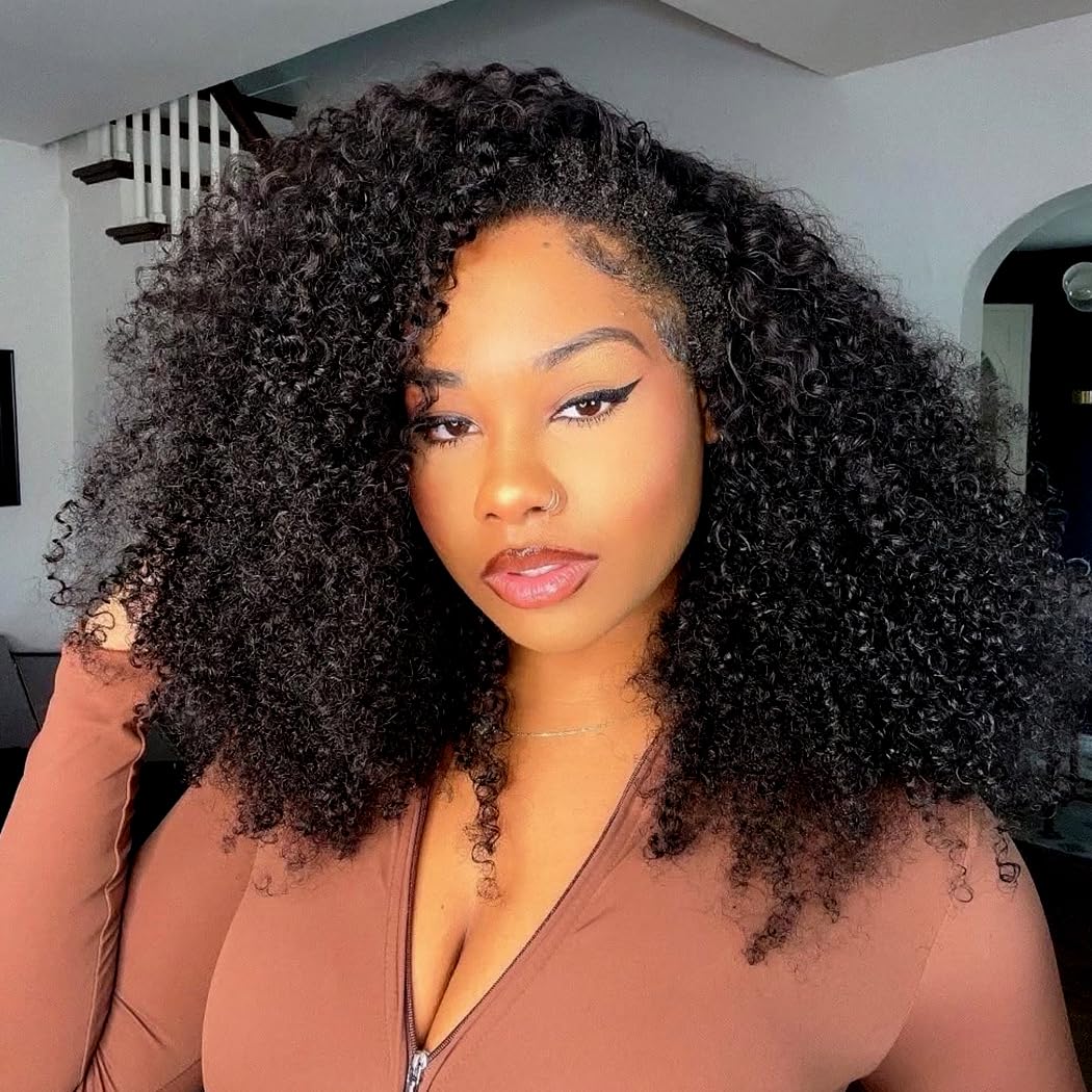 Yeelice Hair kinky-curly half wig 26in with drawstring cap for a secure fit