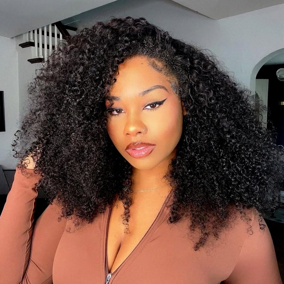 Yeelice Hair kinky-curly half wig 26in with drawstring cap for a secure fit