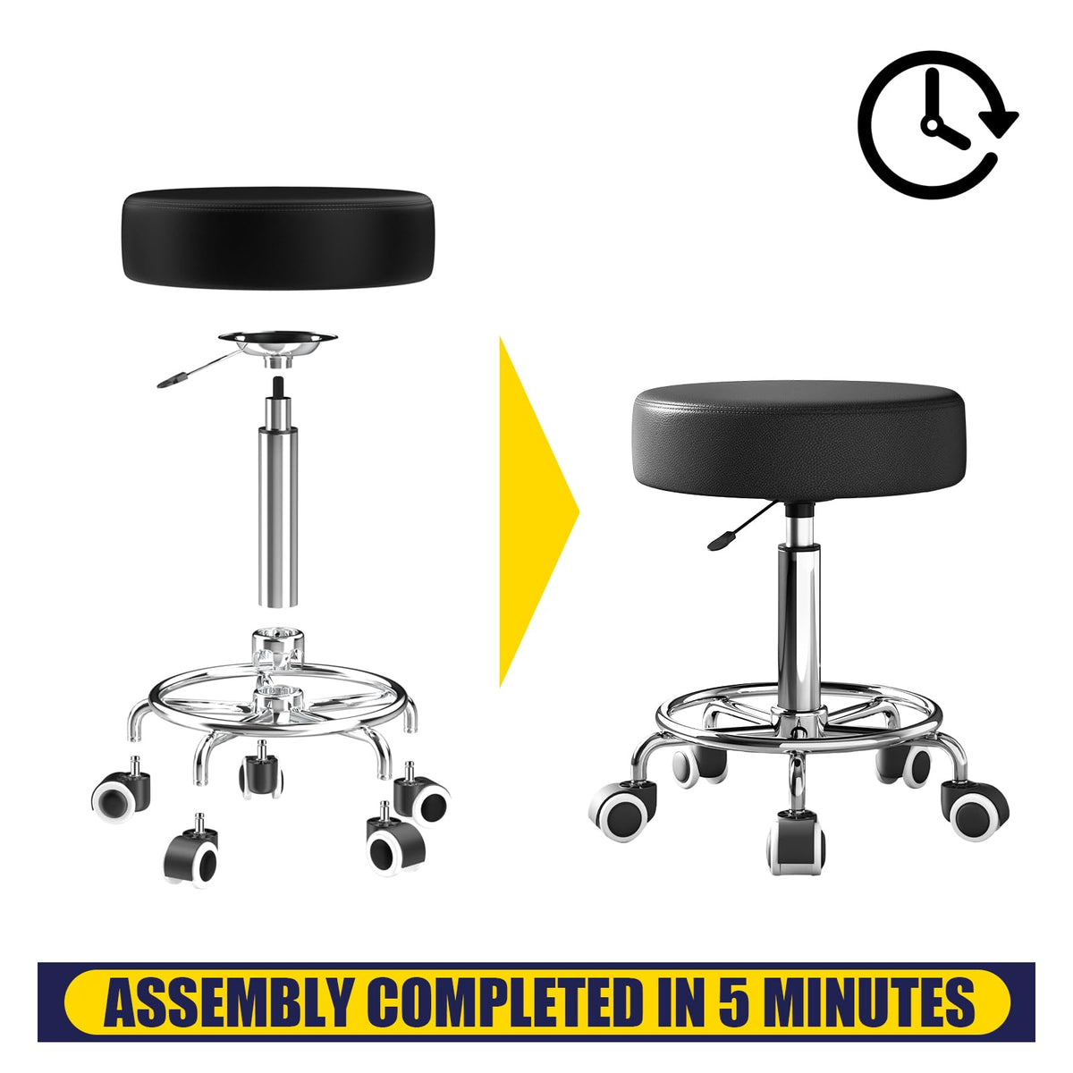 YEEZEE rolling stool suits salons clinics studios and more.
