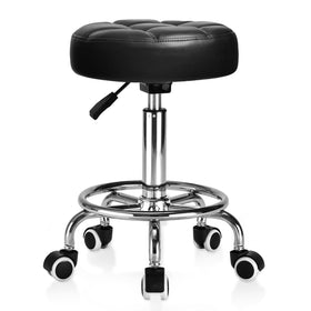 YEEZEE rolling stool with PU leather seat and thick cushion for long sessions.