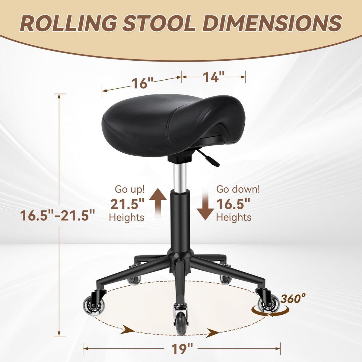 YEEZEE saddle stool rated to 400 lbs for durable heavy-duty performance.