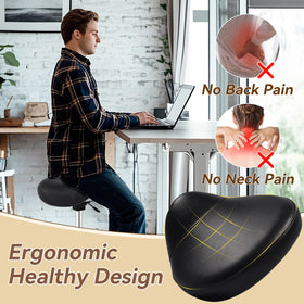 YEEZEE saddle stool side profile shows ergonomic saddle shape supporting natural posture.